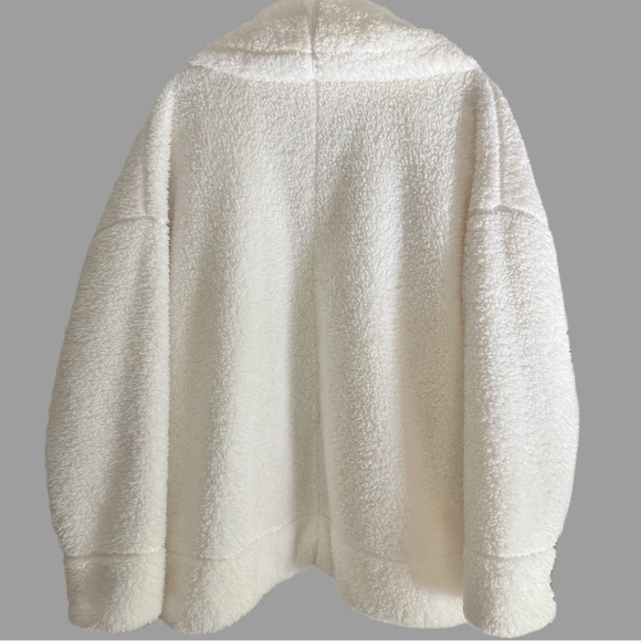 Crown & Ivy Off-white Warm Fuzzy Open-Front Jacket Women’s Size L - Picture 6 of 7